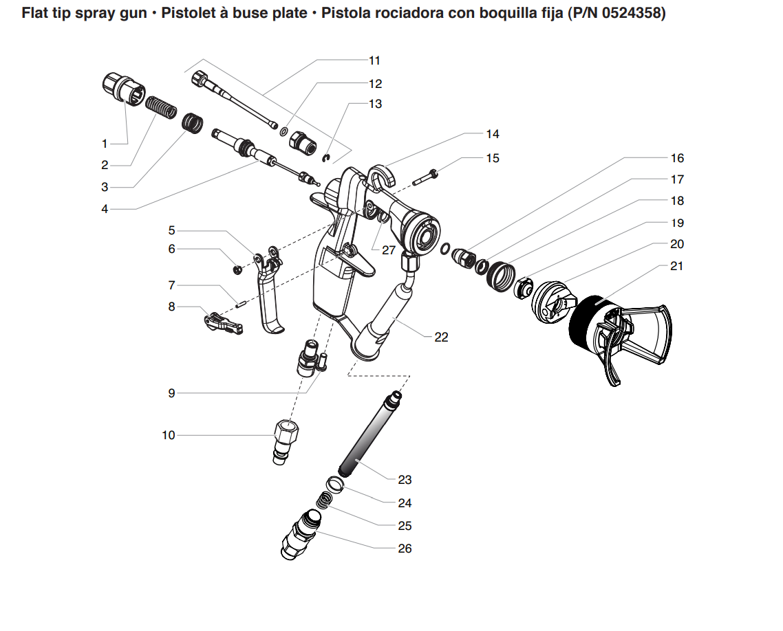 GM3600 AirCoat Spray Gun With Flat Tip Spray Gun 2
